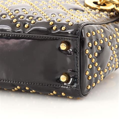 studded lady dior supple in patent aw17